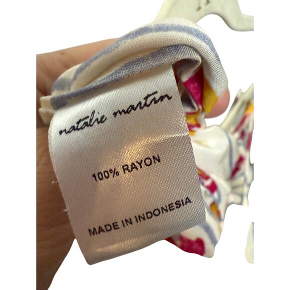 Natalie Martin Melanie Dress in Pisces Light Blue Fuchsia Sz. S - Picture 7 of 8